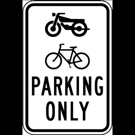 Motorcycle and Bike Parking Only Sign