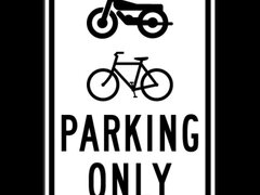 Motorcycle and Bike Parking Only Sign