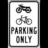 Motorcycle and Bike Parking Only Sign